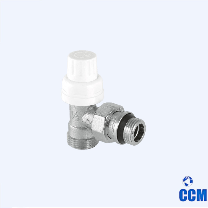 Клапан радиаторный угловой с преднастройкой DN15, 1/2 " VT.037.NRC.04