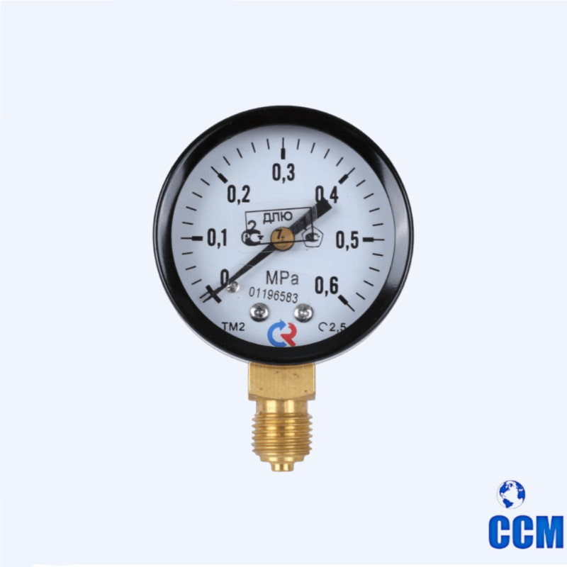 Манометр с поверкой тип ТМ-210Р.00 0...6 bar, 50 мм, G1/4, (снизу), кл.2,5, корпус - черн., Росма