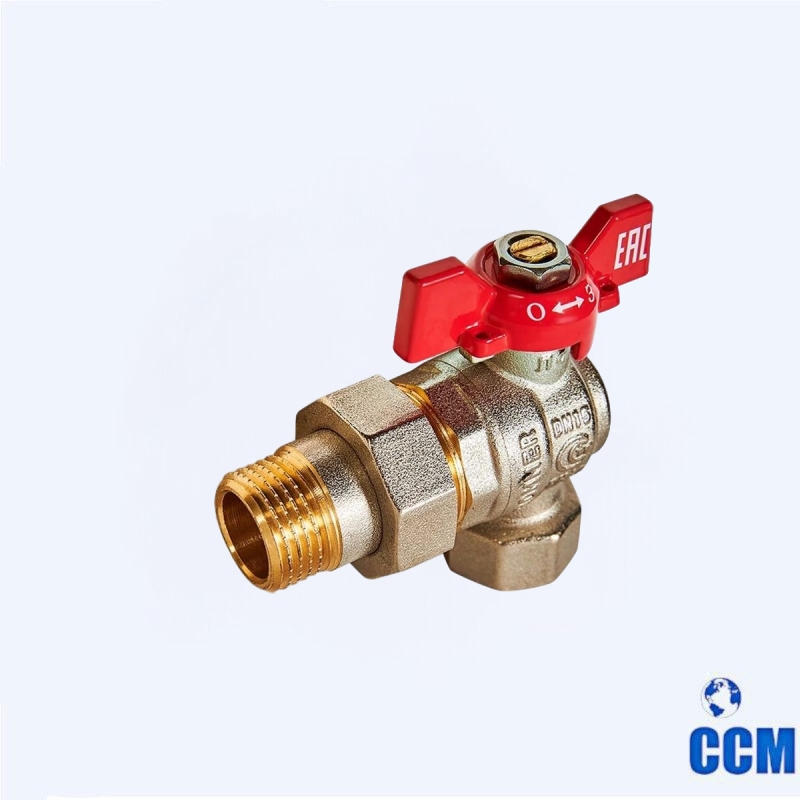 Кран шаровой угловой с американкой, ВР/НР, ручка бабочка 1/2 (ROMMER) RBV-0006-2610215