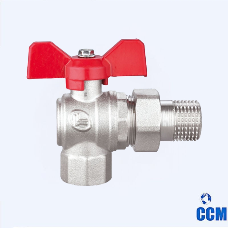 Кран шаровый угловой 1 н.в. в красная бабочка со сгоном 361(GF) 87361AF11