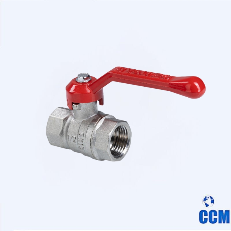 Кран шаровой СТАНДАРТ, никель, длинная рукоятка 1/2", вн.-нар. PN40 (ГОСТ) VT.121.N.04