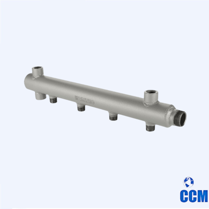 Коллектор из стали (труба ДУ-40), с м-о расст вых. 100мм, 1"х 4 вых. 1/2" нар. VTc.510.BS.060404