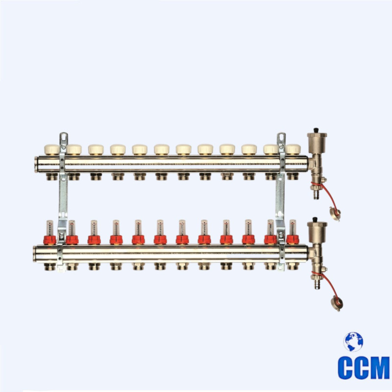 Группа коллекторная General Fittings (Itaty) 1" 3/4x9 с расходомерами, латунь 650071N100509U-1