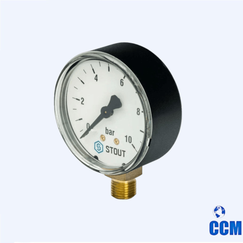 Манометр Dn63 0-10bar 1/4 радиальный Rommer RIM-0010-631008