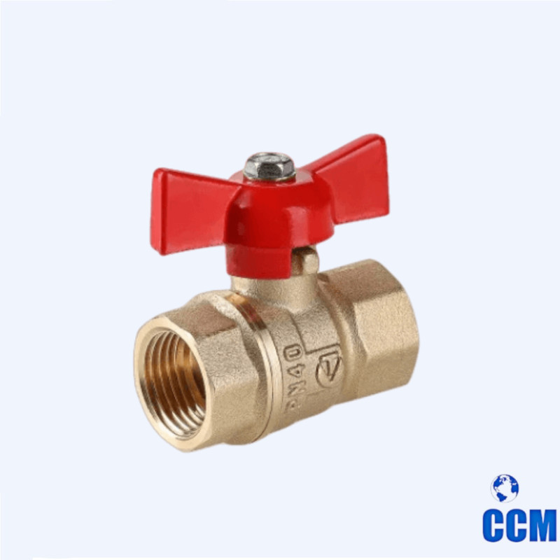 Кран шаровой СТАНДАРТ, никель, рукоятка бабочка 3/4", вн.-вн. PN40 VT.122.N.05