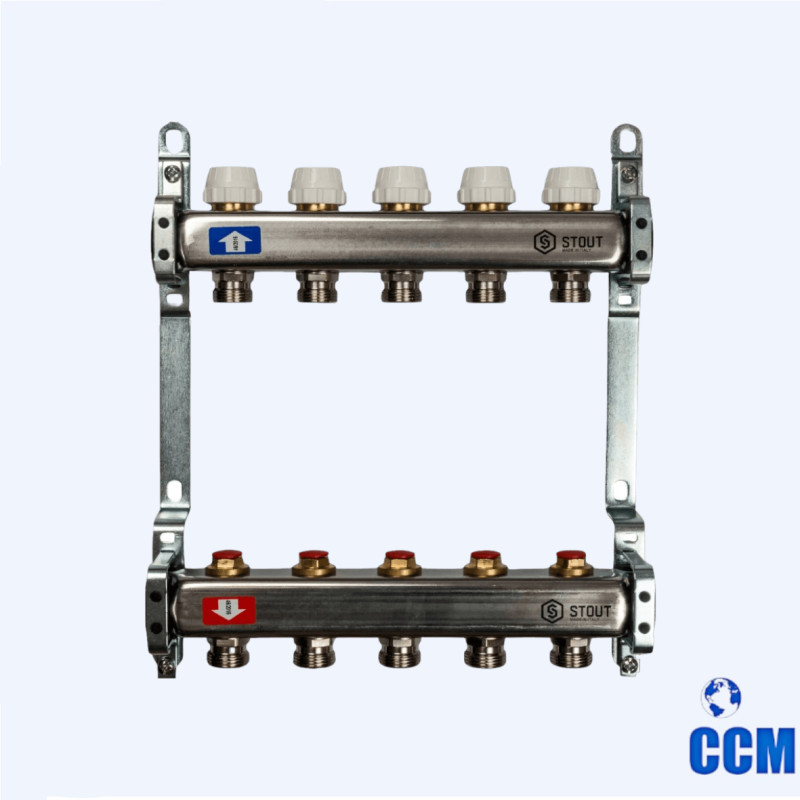 Группа коллекторная STOUT 1" 3/4x5 без расходомеров из нерж. SMS 0922 000005