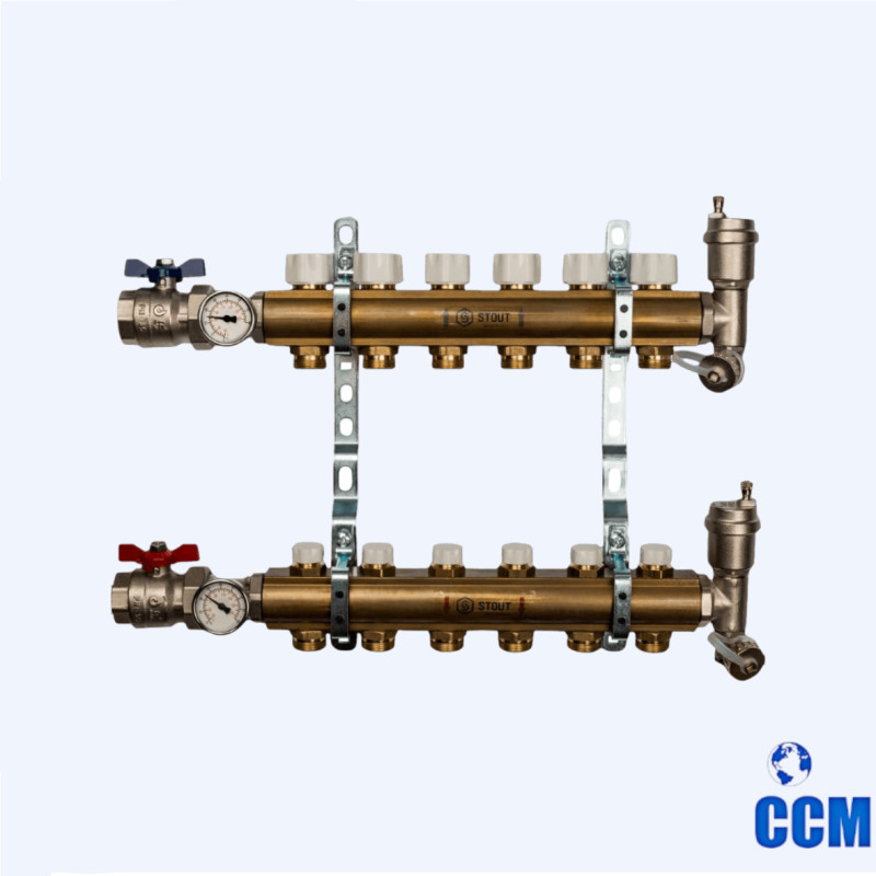 Группа коллекторная STOUT 1" 3/4x6 без расходомеров из латуни SMB 0468 000006