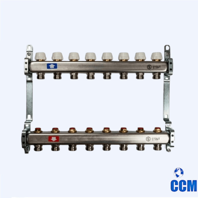 Группа коллекторная STOUT 1" 3/4x8 без расходомеров из нерж. SMS 0922 000008