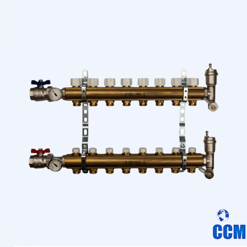 Группа коллекторная STOUT 1" 3/4x8 без расходомеров из латуни SMB 0468 000008