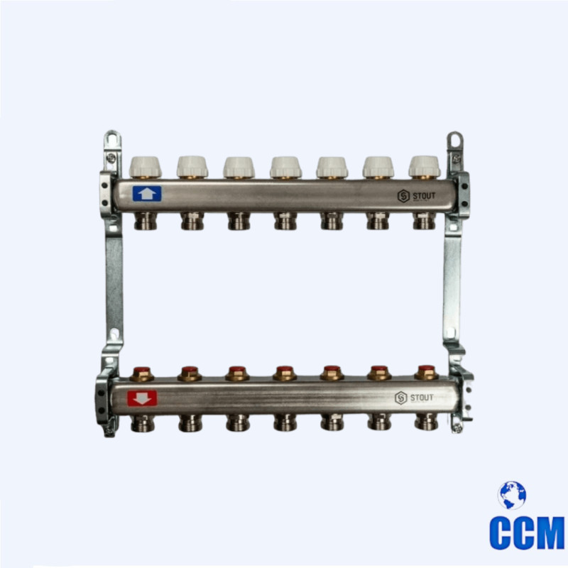 Группа коллекторная STOUT 1" 3/4x7 без расходомеров из нерж. SMS 0922 000007