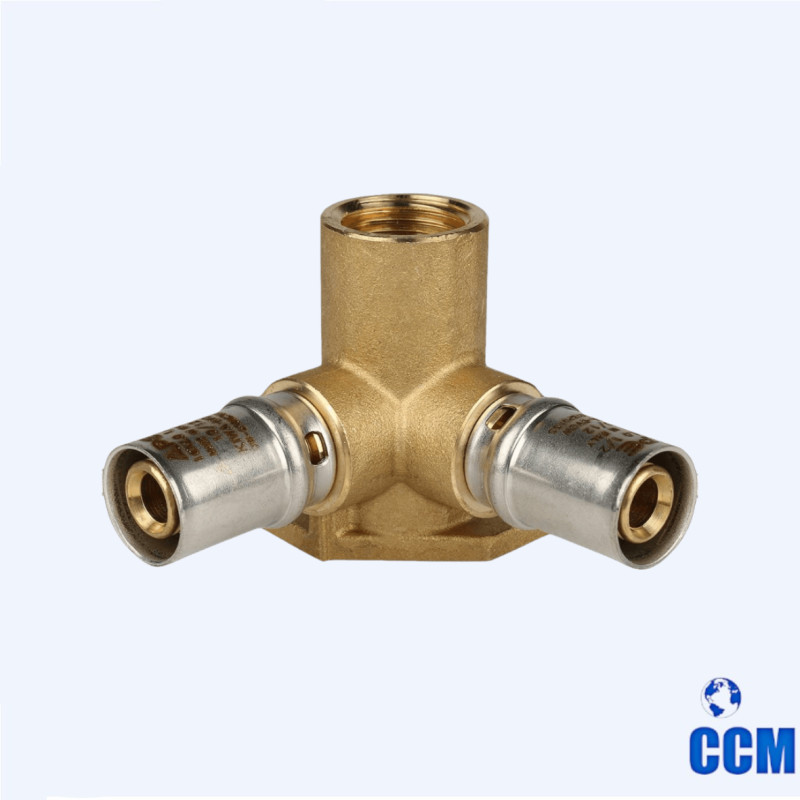 Тройник STOUT настенный с креплением 1/2х16 для МП труб прессовой SFP-0015-001216