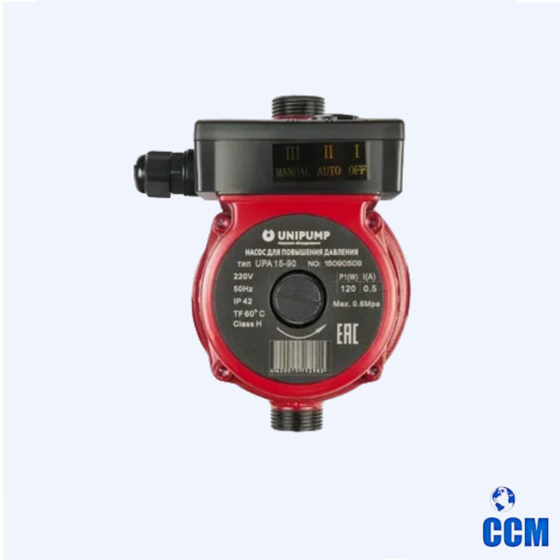 Насос UNIPUMP UPА 15-120 195 (для пов. давления) (с гайк.) 75438